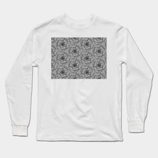 Continuous Flower Line Pattern Long Sleeve T-Shirt